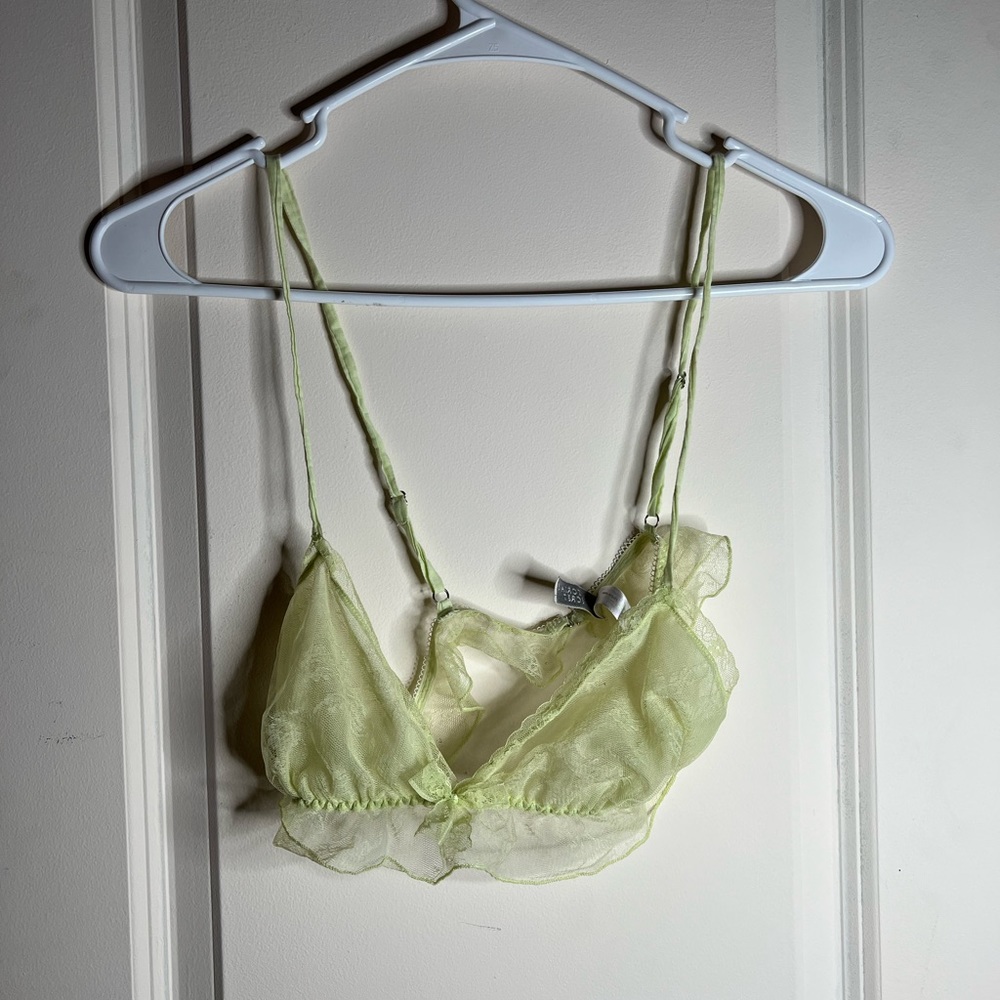 Victoria’s Secret green sheer lace bralette medium